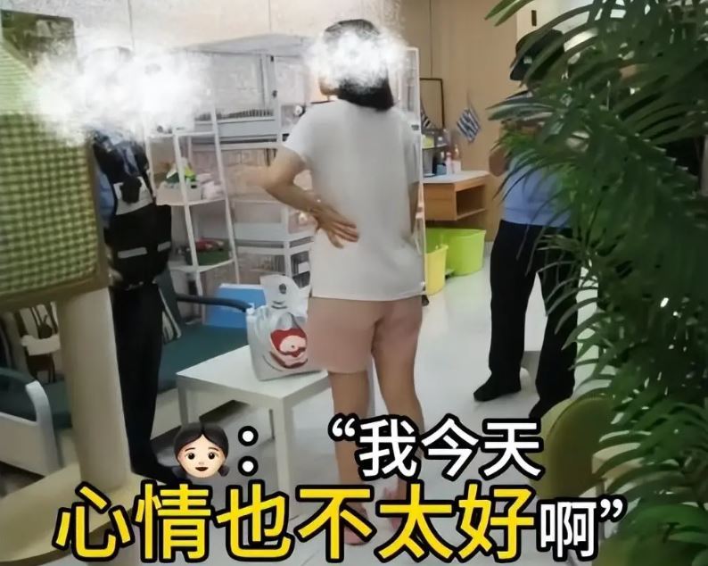 警方訊問時,該女子冷陌地表示:「我今天心情不太好啊!」(圖/翻攝自微博)
