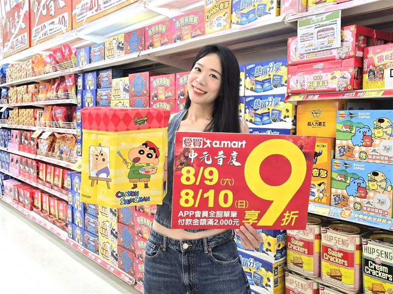 《蠟筆小新》迷最不能錯過的收納桶限量上市,8月9日及10日愛買APP會員單筆滿額享9折回饋。(圖/品牌業者提供)