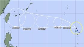 楊柳颱風最新路經出爐！日氣象廳曝「一路西衝」（圖／翻攝自日本氣象廳）