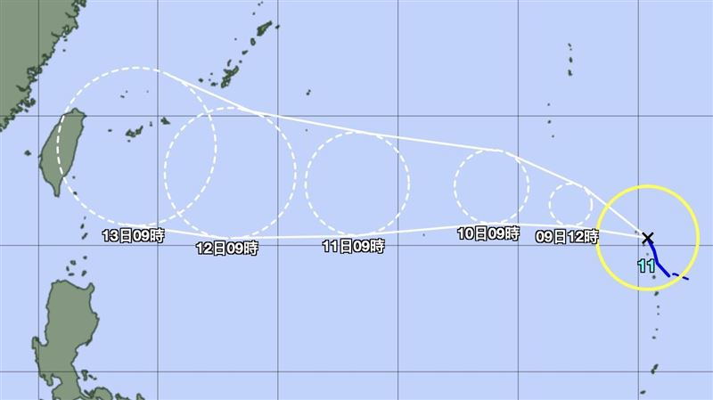 楊柳颱風一路西衝　日氣象廳曝最新路徑