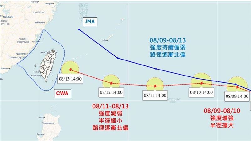 楊柳路徑逐漸偏北！有機會趨向台灣東北方