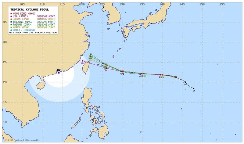 賈新興表示,楊柳颱風走向決定它的命運。(圖/翻攝自賈新興臉書)