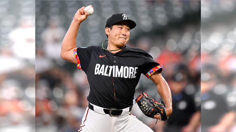 菅野智之先發7局僅失1分,進帳本季第9勝。(圖/翻攝自金鶯推特)