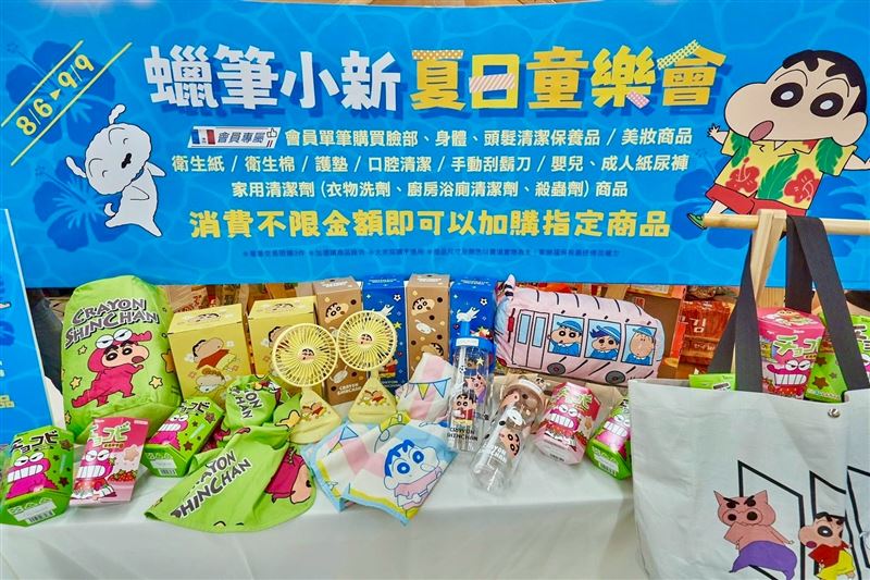 家樂福推出蠟筆小新全新周邊,購買指定商品不限金額即可加購。(圖/家樂福 提供)