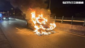 台74甲線東外環道,彰化,火燒車,拋錨,起火（圖／翻攝畫面）