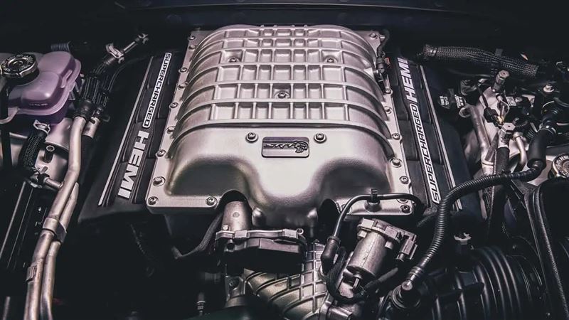 道奇Hellcat V8引擎。（翻攝Dodge網站）