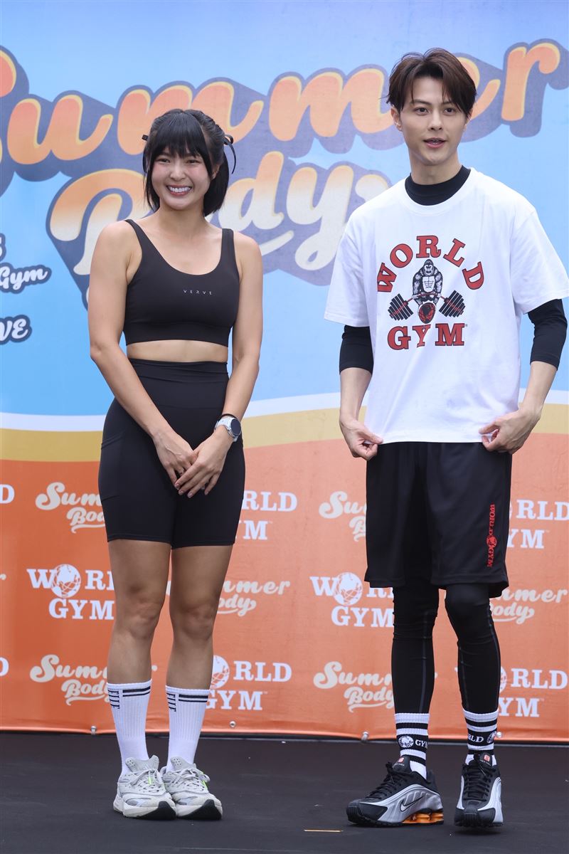 小豬黃沐妍、王子邱勝翊今天出席健身房活動,王子不受訪。(圖/記者鄭孟晃攝影)