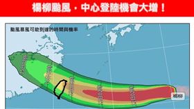 ▲楊柳颱風中心登陸機會大增。（圖／翻攝自林老師氣象站）

