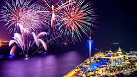 「2025 淡水漁人碼頭仲夏繽紛樂」煙火秀於8月10日、17日及24日連續三個週日晚間8點整舉辦。（圖／福容大飯店提供） 