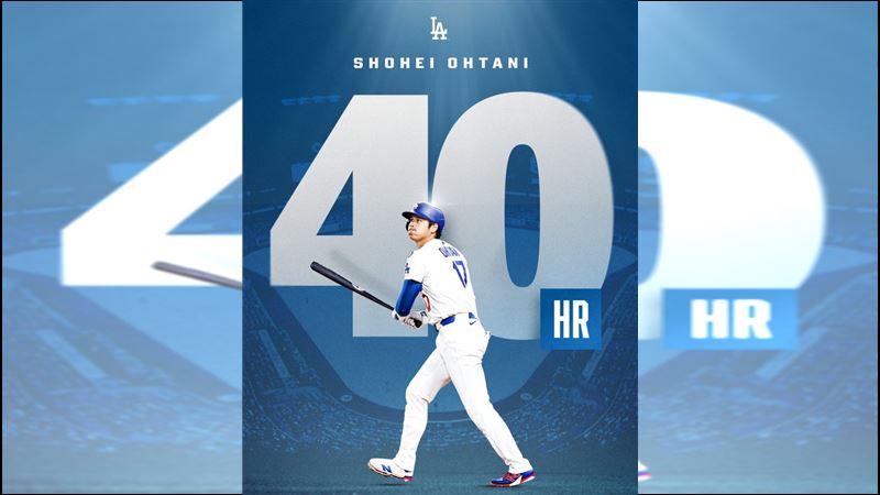 大谷翔平連續3年敲40轟。（圖／翻攝自MLB X）