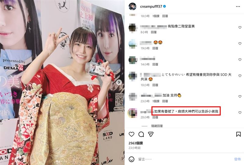 齊齊被網友跪求番號。(圖/翻攝自齊齊IG)