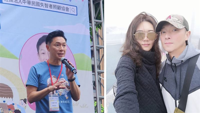 謝祖武出席公益講座（左）與近期公開的夫妻合照（右）。（圖／翻攝自謝祖武Facebook）