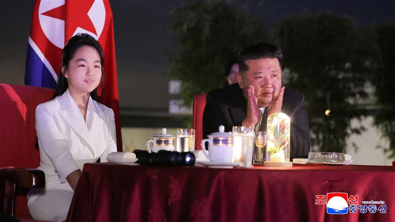 金正恩與金主愛共同出席活動。（圖／路透社／達志影像）