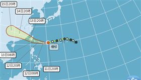 楊柳颱風　圖／中央氣象署