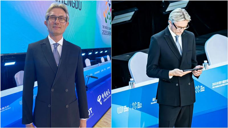 9頭身型男裁判成都世運會爆紅　漲粉20萬