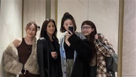 漢娜妞(左起）、Nancy Tsai、Chiao、荔枝兒交情深厚（圖／翻攝Chiao臉書）
