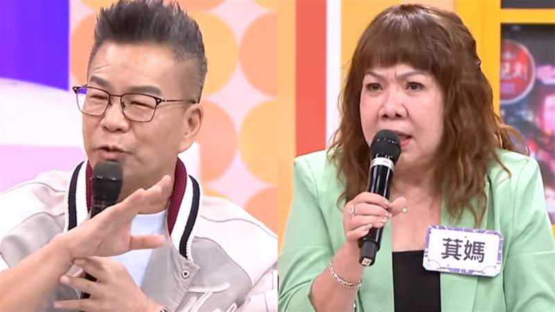 萁媽(右)不久前才和沈玉琳(左)同場工作。(圖/翻攝自《11點熱吵店》YouTube)