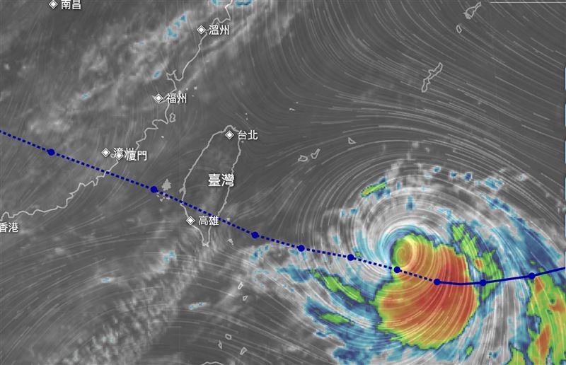 楊柳颱風來勢洶洶,氣象署已發布海警。(圖/NCDR)