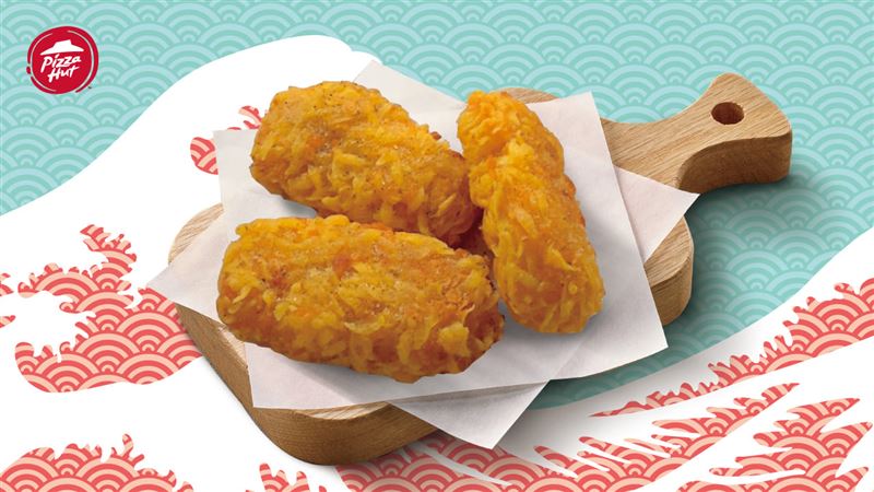 必勝客推出新品「鮮貝魷魚棒」。(圖/必勝客 提供)