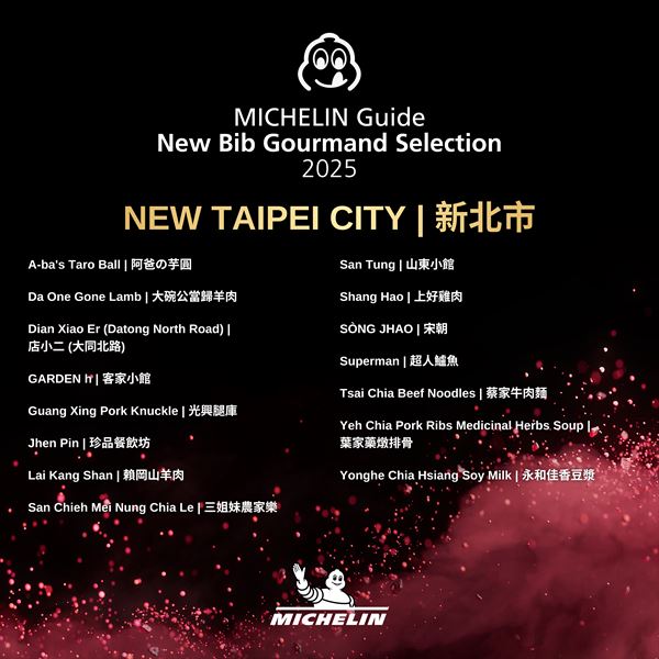 臺灣米其林首次將新北市納入必比登評比,共有15間餐廳上榜。(圖/臺灣米其林 提供)