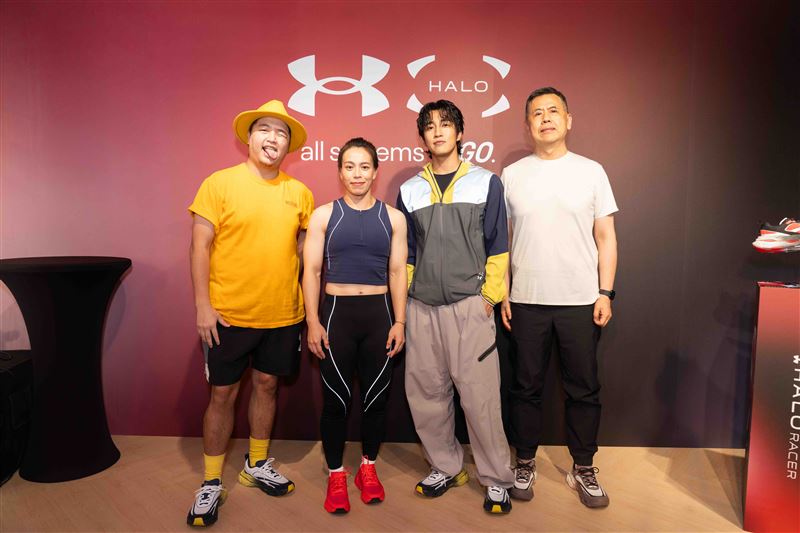 「UA HALO系列」將全面啟動，12日記者會現場邀TEAM UA郭婞淳及潮流歌手婁峻碩穿上全新系列新品。（圖／品牌業者提供）