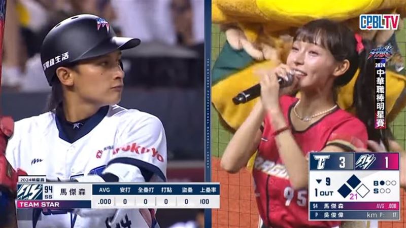馬傑森被爆曾同時交往林襄、阿布舞，林襄去年在中職明星賽拿起麥克風狂罵：「臭馬傑森」。（圖／翻攝自&nbsp;CPBL 中華職棒 YouTube）