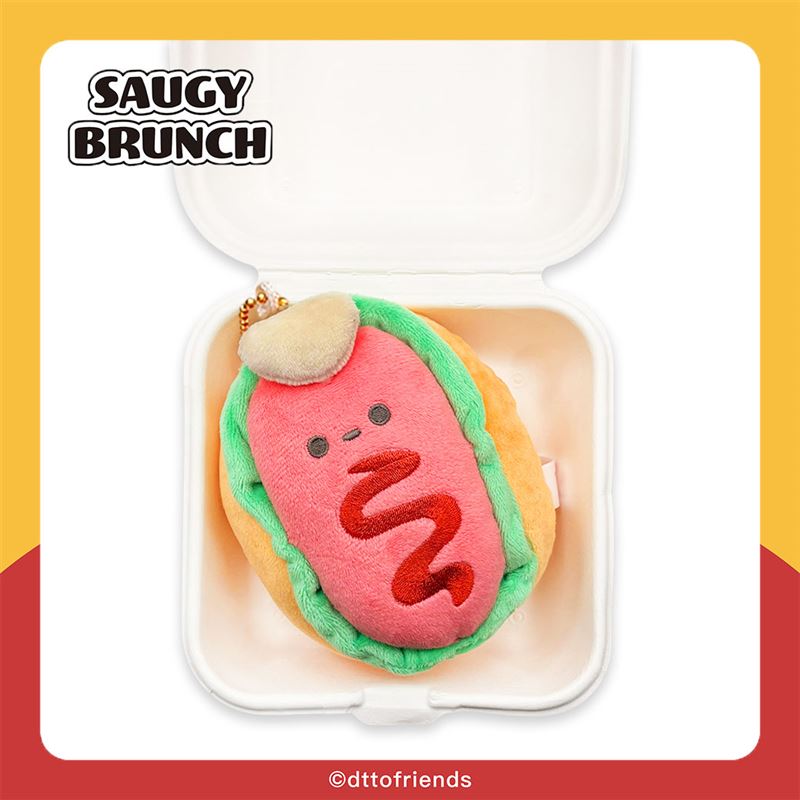 《SAUGY BRUNCH》系列-絨毛鑰匙圈saugy。(圖/品牌業者提供)