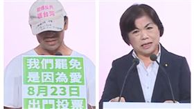 楊瓊瓔與領銜人紀崑江（圖／臺中市選舉委員會）