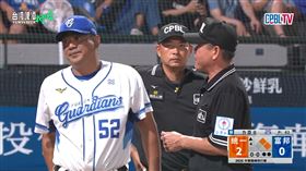 ▲富邦悍將總教練陳金鋒，連續2場抗議。（圖／翻攝自CPBLTV）