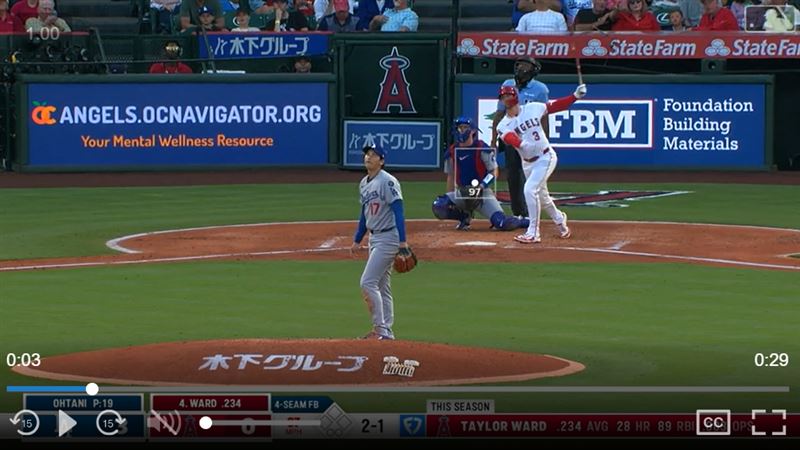 大谷翔平2局下遭前隊友開轟。（圖／翻攝自MLB官網）