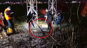 夕陽,日落,大同山,電塔,觸電（圖／記者張昱傑攝影）