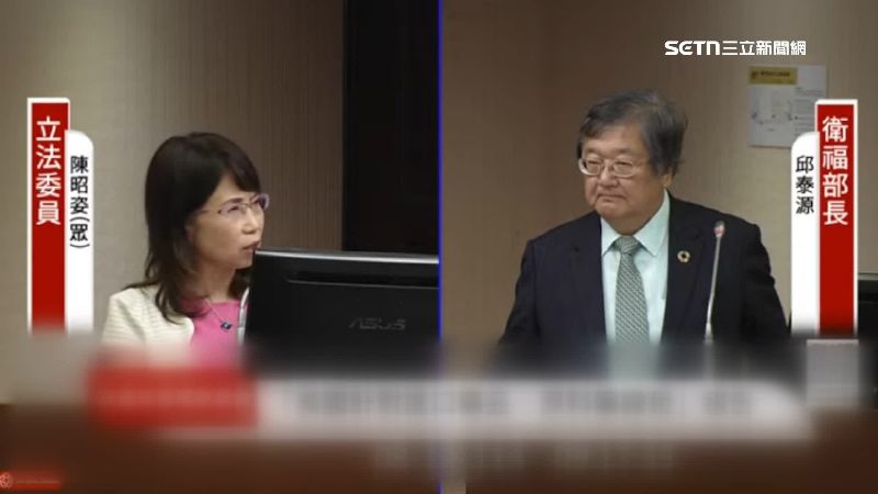 立委陳昭姿（左）質詢時指出台灣市場小、藥價又低，恐是第一個被犧牲的市場