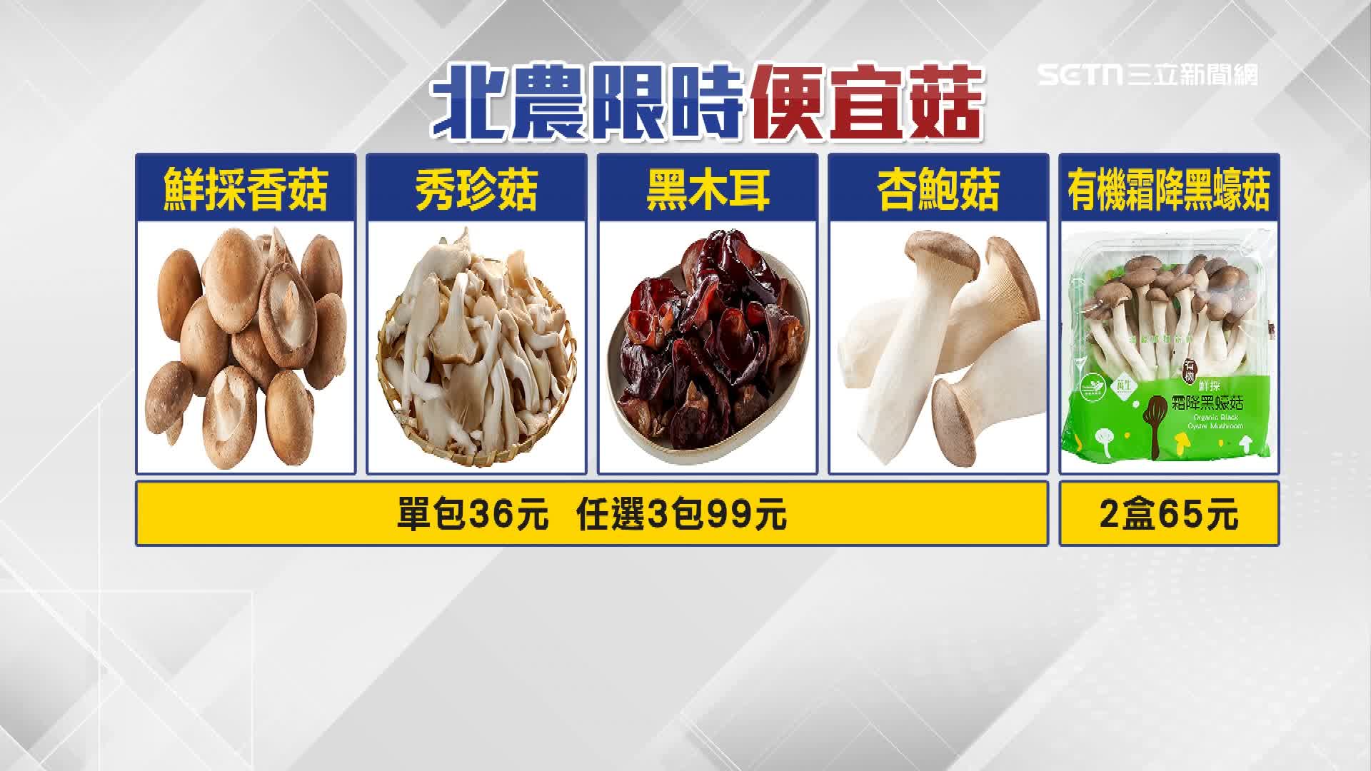 北農限時便宜菇價格