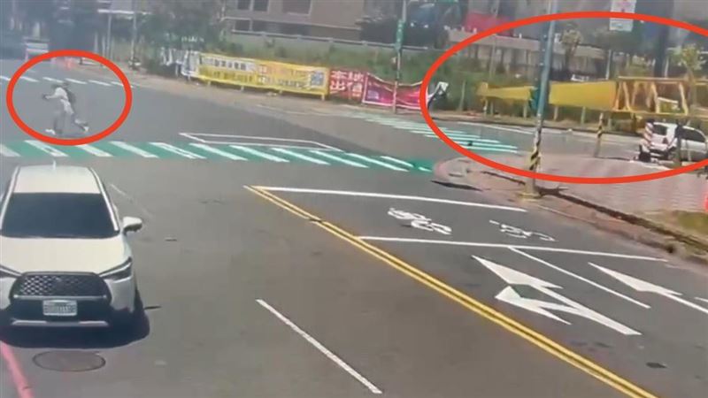 桃園50米吊臂重摔落地 路人驚逃畫面曝