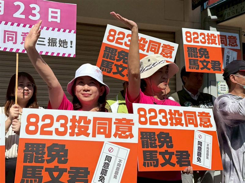 民進黨立委羅美玲、陳秀寳於馬文君選區掃街。（圖／民進黨提供）