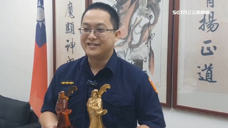 桃園警局埔子派出所員警王孝慈從業10年，如今獲得「琉璃關公」解鎖人生成就