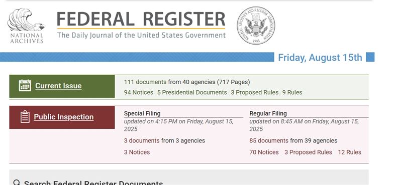 美國宣布擴大鋼鐵鋁關稅！數百產品加徵50％，8/18生效。（圖／翻攝自federalregister.gov官網）