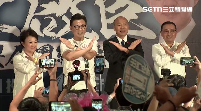 盧秀燕、韓國瑜、侯友宜合體幫江啟臣反罷免。（圖／翻攝畫面）