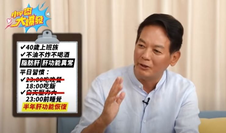 洛桑加參指出，吃宵夜和作息不正常也會導致脂肪肝。（圖／翻攝自《小宇宙大爆發》YT）