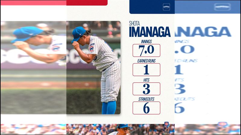 今永昇太17日登板投滿7局僅失1分。（圖／翻攝自Marquee Sports Network X）