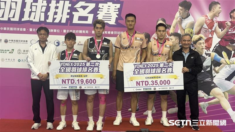 全國排名賽甲組男雙上演「土銀內戰」，最後柏禮維／張課琦經歷3局激戰擊退陳子睿／林煜傑。（圖／記者蔡厚瑄攝影）