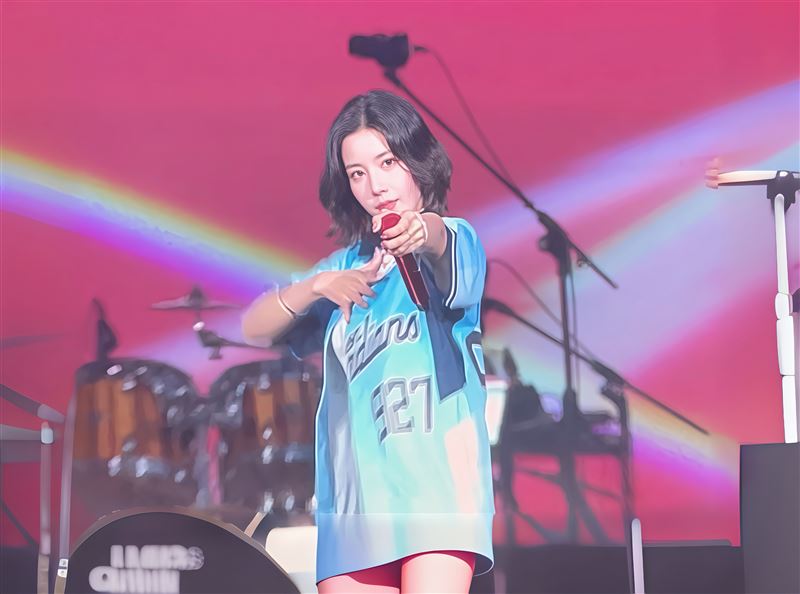韓國女歌手「水彈女王」稱號的權恩妃。（圖／記者蕭翰弦攝影）