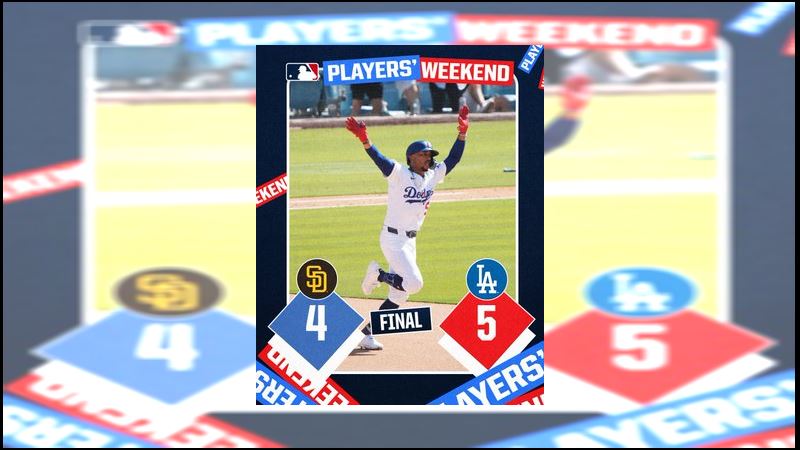 貝茲(Mookie Betts)18日8局下敲出超前全壘打。(圖/翻攝自MLB X)