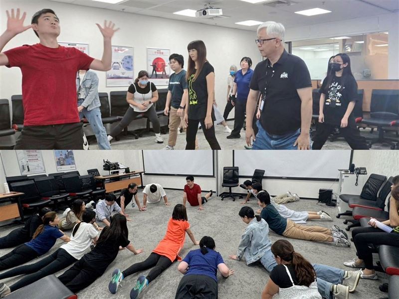 台灣順豐推動健康促進計畫，總經理潘逸俊（上右1）與同仁一起健身，展現企業對健康文化的重視