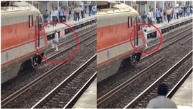 台鐵,鐵路警察局,桃園,乘客,火車,落軌,延誤,班次圖片描述。（圖／翻攝自抖音）