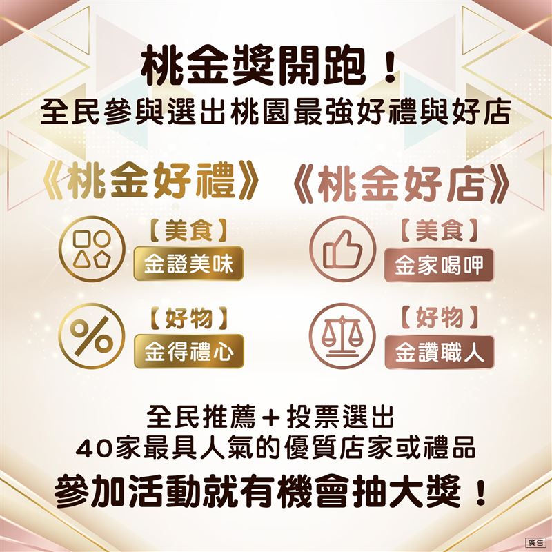 《桃金獎》桃金好禮好店全民票選活動！嚴選桃金。由你決定！（圖／桃園市政府提供）