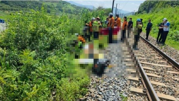 南韓傳出重大鐵路交通意外，列車撞上工人。（圖／翻攝自慶尚北道消防局）
