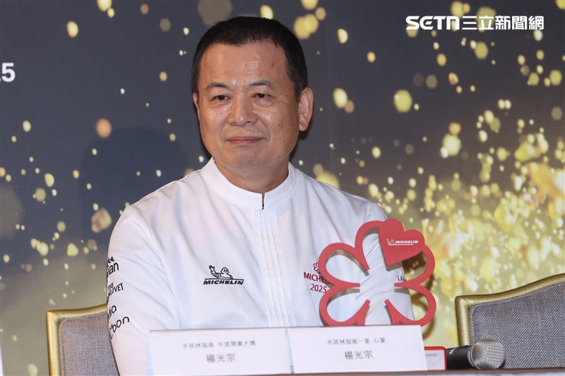 拿下「年度開業大獎」的台北「心宴」，主廚激動表示，能獲得肯定要感謝幕後支持的團隊以及提供食材的小農。（圖／記者鄭孟晃攝影）