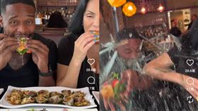 妮娜（右）用餐一半竟遭汽車撞飛。（圖／翻攝自IG）