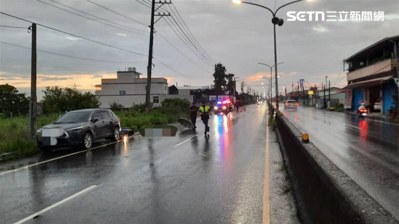 屏東縣新園鄉昨天（19日）傍晚發生死亡車禍。（圖／翻攝畫面）